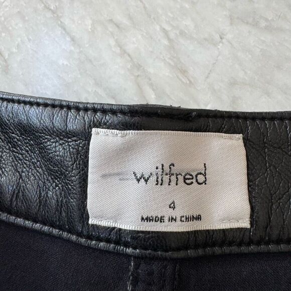 Wilfred The Melina Vegan Leather Straight Leg Pants Size 4 Black - Picture 3 of 13
